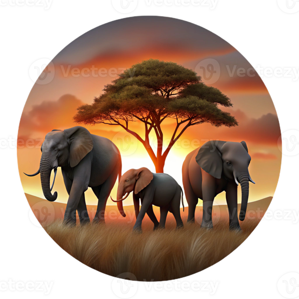 dramatic classic magnificent minimalist A Herd of Elephants Walking Across the high quality detailed png