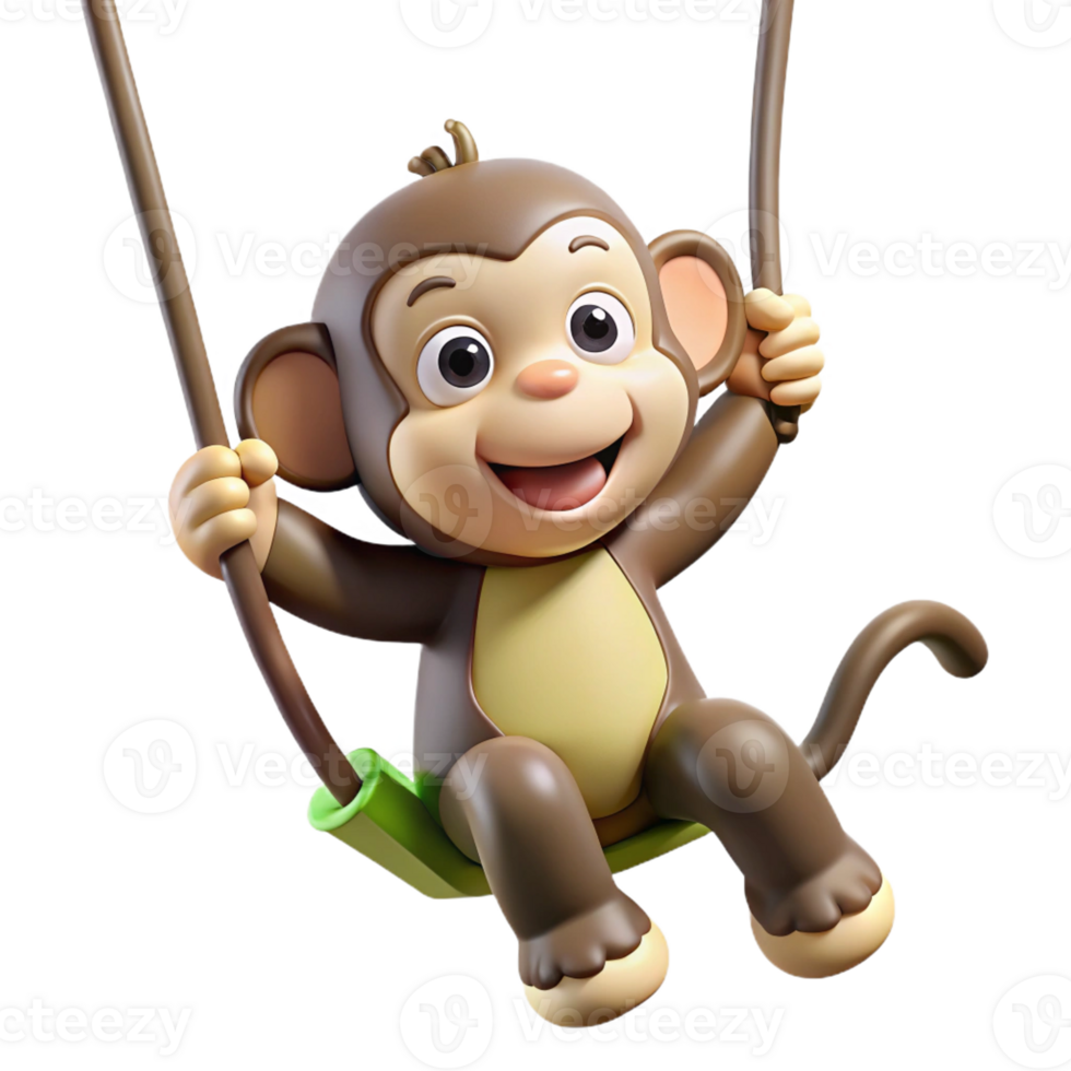 dramatic rustic wonderful artistic A Playful Chimpanzee Swinging Through the exclusive authentic png