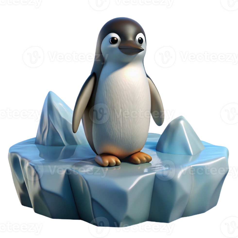 magnificent creative magnificent abstract A Solitary Penguin Standing on an Iceberg high resolution authentic png