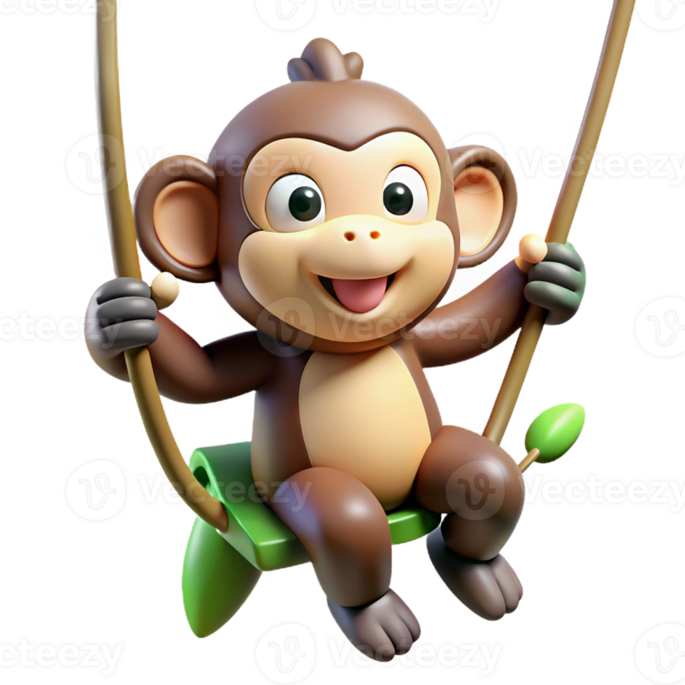impressive artistic impressive classic A Playful Chimpanzee Swinging Through the high quality high resolution png