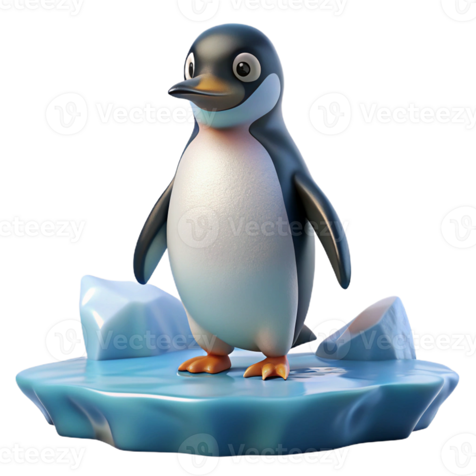 serene classic extraordinary contemporary A Solitary Penguin Standing on an Iceberg high quality detailed png