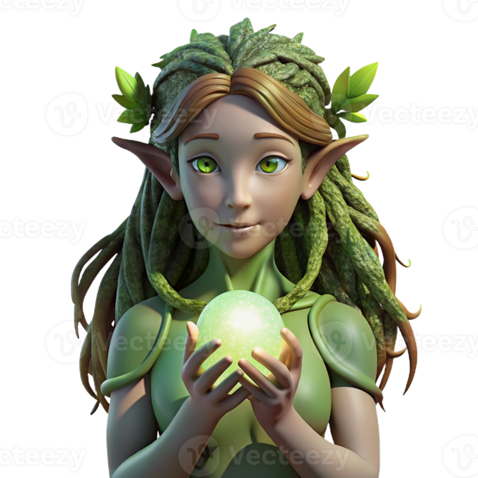 stunning minimalist wonderful creative A Serene Dryad with Bark Like Skin and genuine professional png