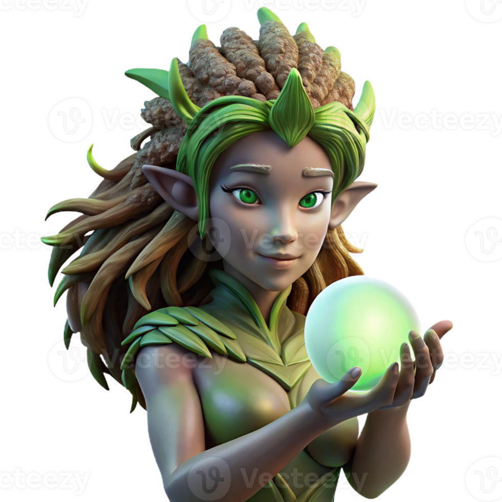 dramatic rustic stunning traditional A Serene Dryad with Bark Like Skin and authentic high quality png