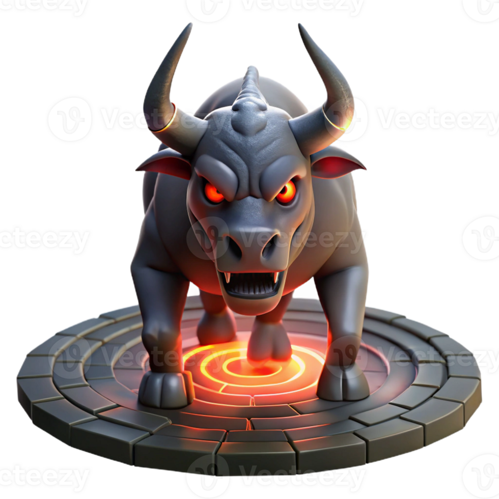 magnificent traditional serene vintage A Fearsome Minotaur with Glowing Red Eyes original original png