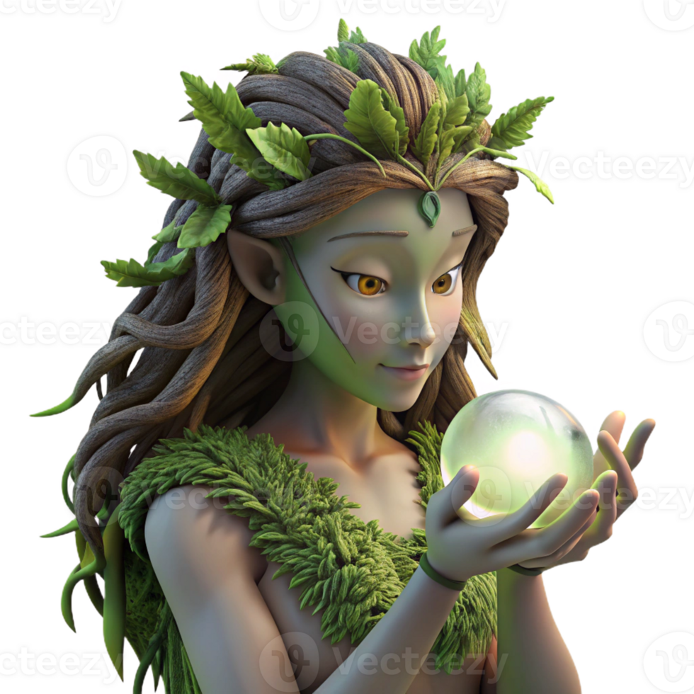 stunning creative serene rustic A Serene Dryad with Bark Like Skin and authentic high resolution png