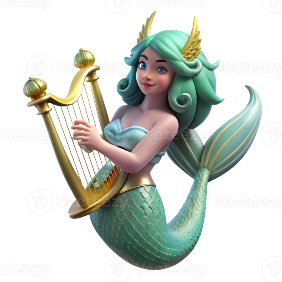 stunning artistic dramatic traditional A Graceful Siren with Shimmering Scales 4K exclusive png