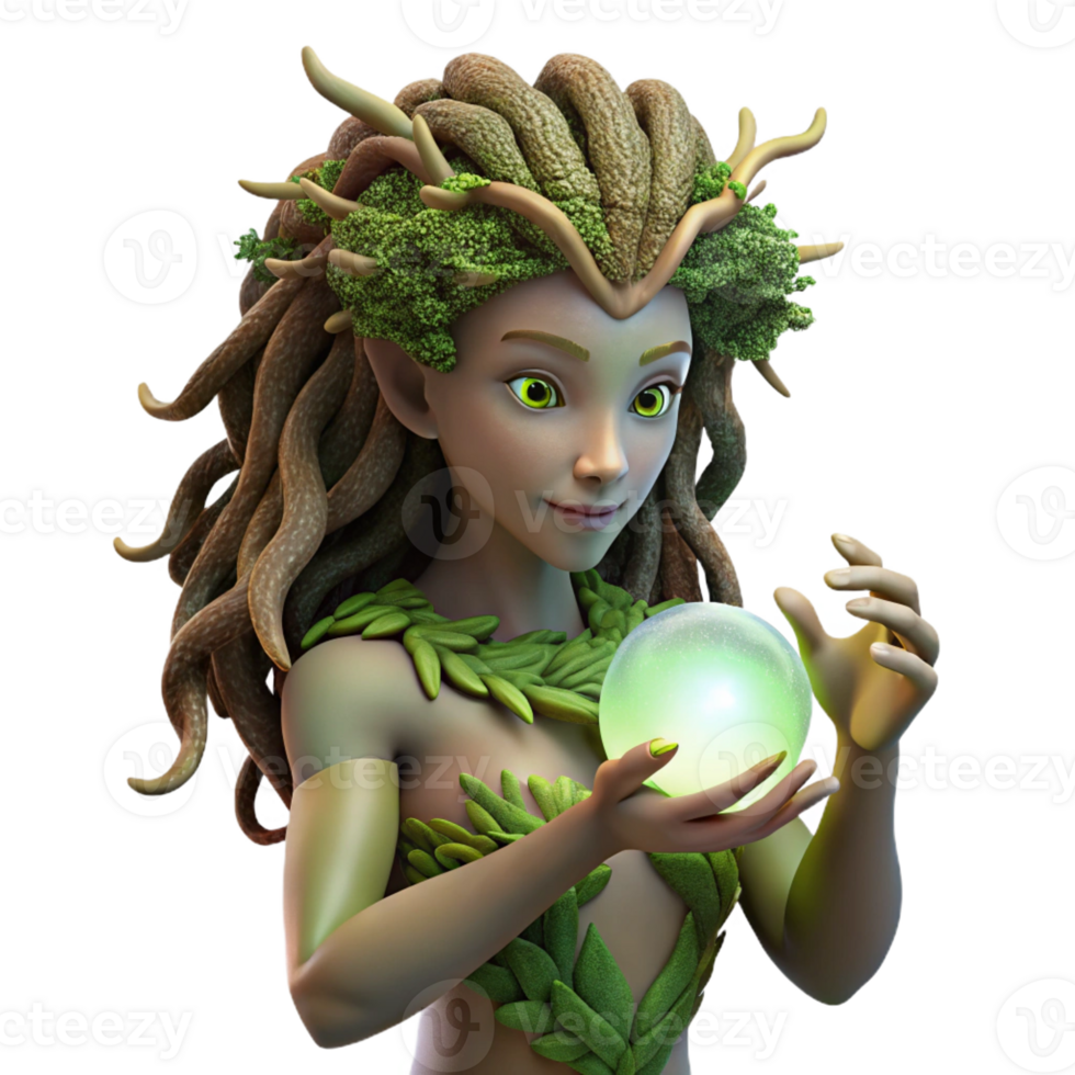 stunning creative beautiful artistic A Serene Dryad with Bark Like Skin and original high resolution png