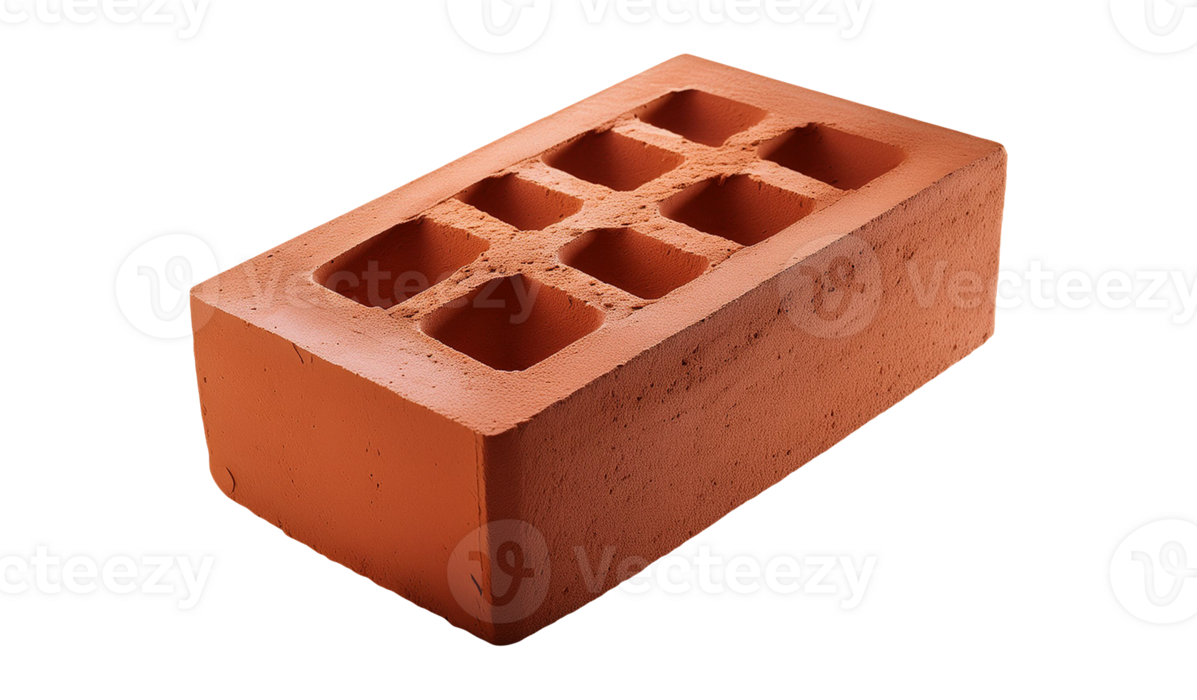A brick is shown on a transparent background png