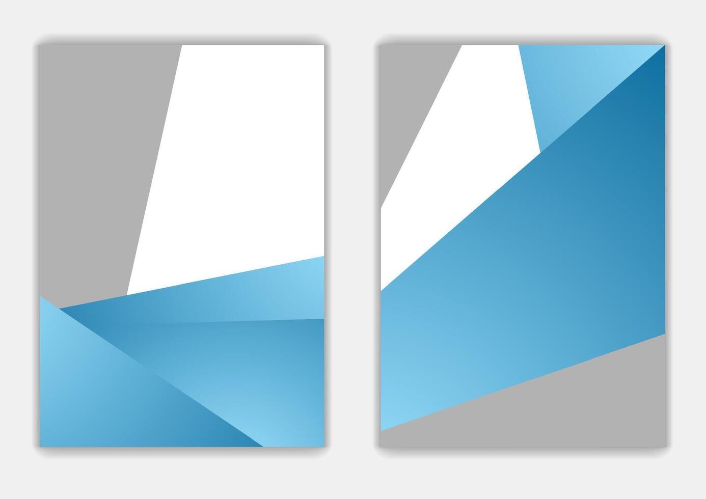 Abstract blue grey geometric corporate flyer design vector