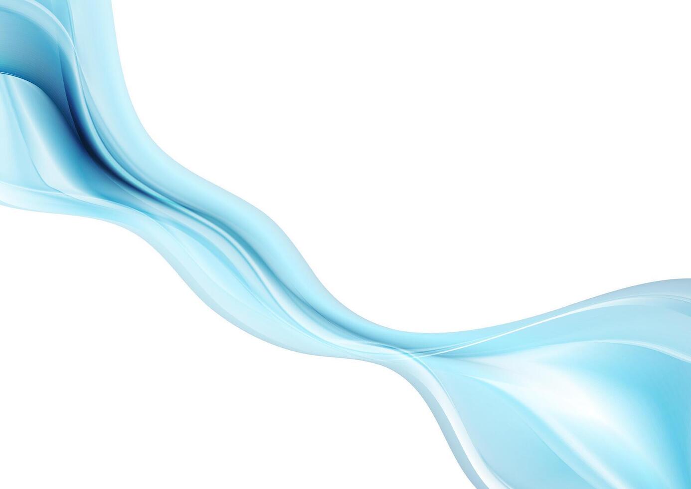 Bright blue soft abstract wave on white background vector
