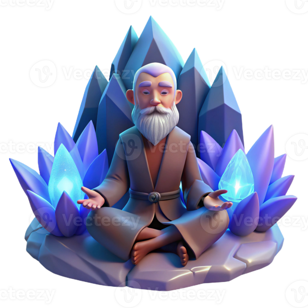 extraordinary rustic A Wise Old Hermit Meditating in a Secluded genuine png
