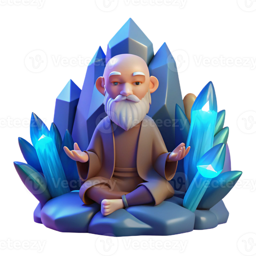 stunning modern A Wise Old Hermit Meditating in a Secluded premium png
