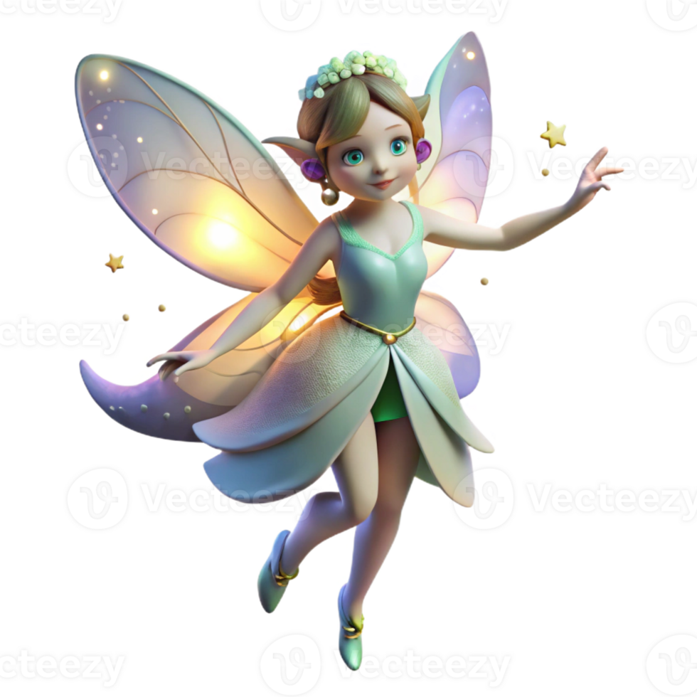 serene abstract A Delicate Fairy with Iridescent Wings and original png