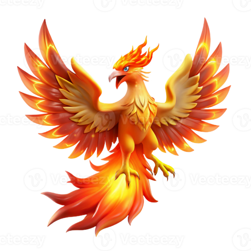 impressive artistic A Majestic Phoenix Rising from the Ashes detailed png