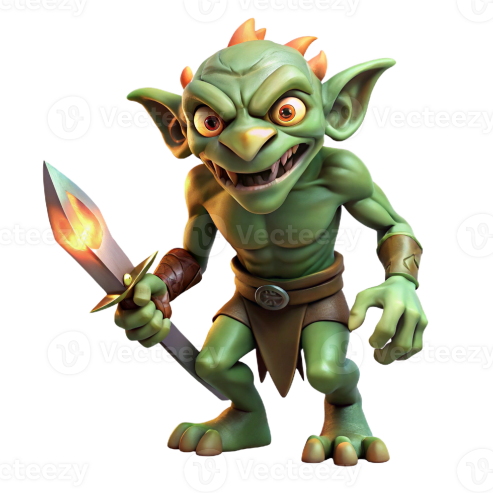 elegant rustic serene artistic A Grotesque Goblin with Warty Green Skin detailed authentic png