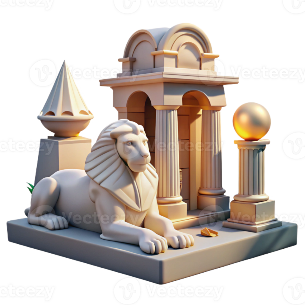 vibrant rustic A Mysterious Sphinx with the Body of a authentic png