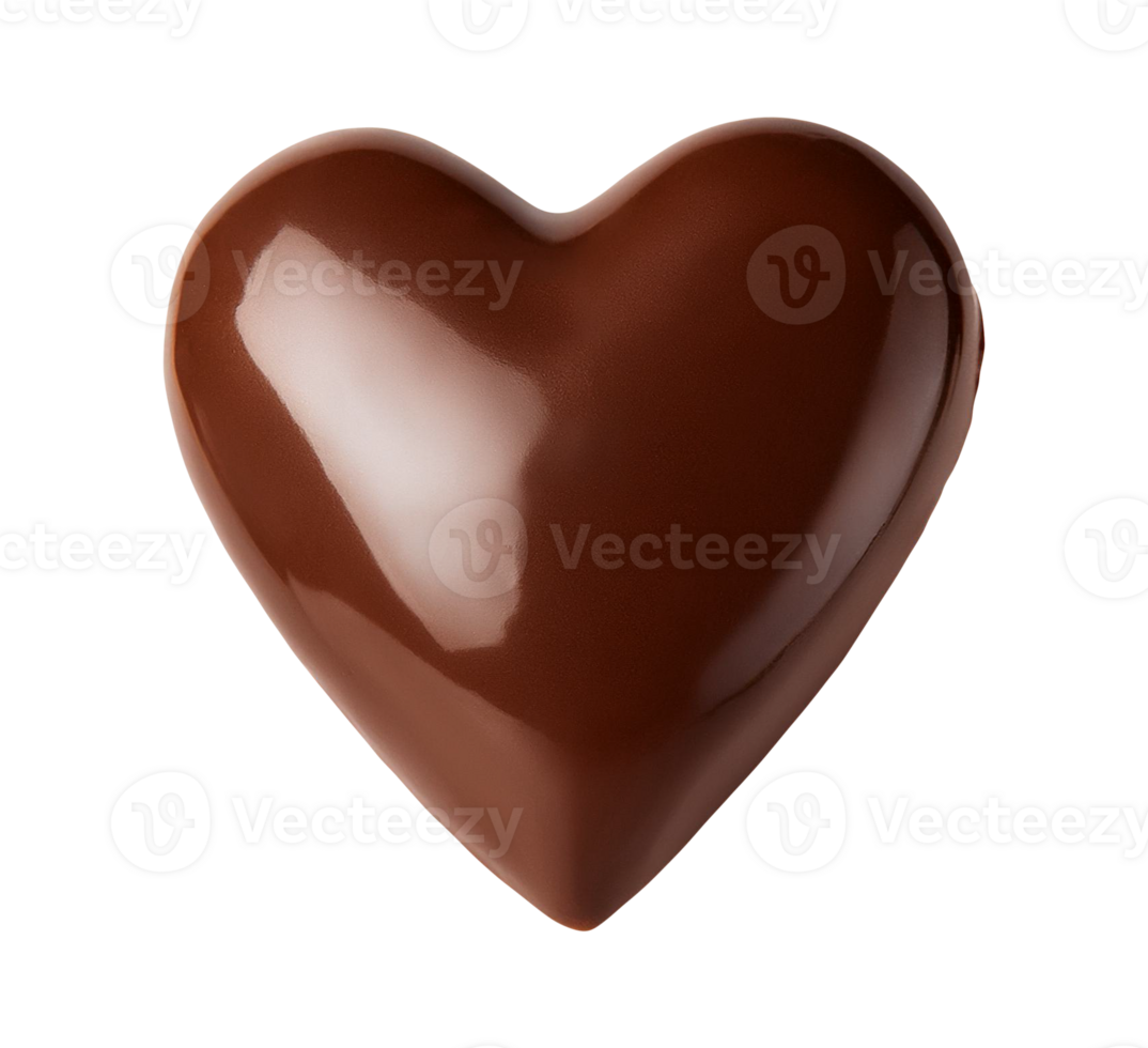 A heart shaped chocolate bar on transparent background png