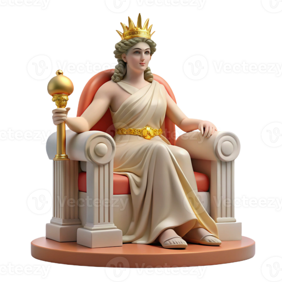 beautiful abstract A Majestic Hera Seated on Her Throne professional png