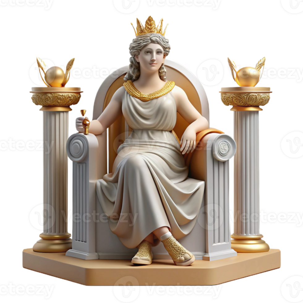 extraordinary rustic wonderful artistic A Majestic Hera Seated on Her Throne professional high quality png