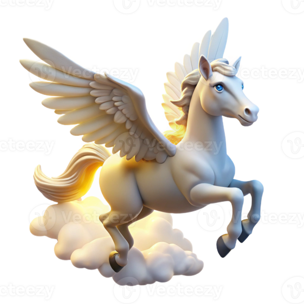 beautiful modern extraordinary traditional A Winged Pegasus Soaring Through a Cloudy original authentic png