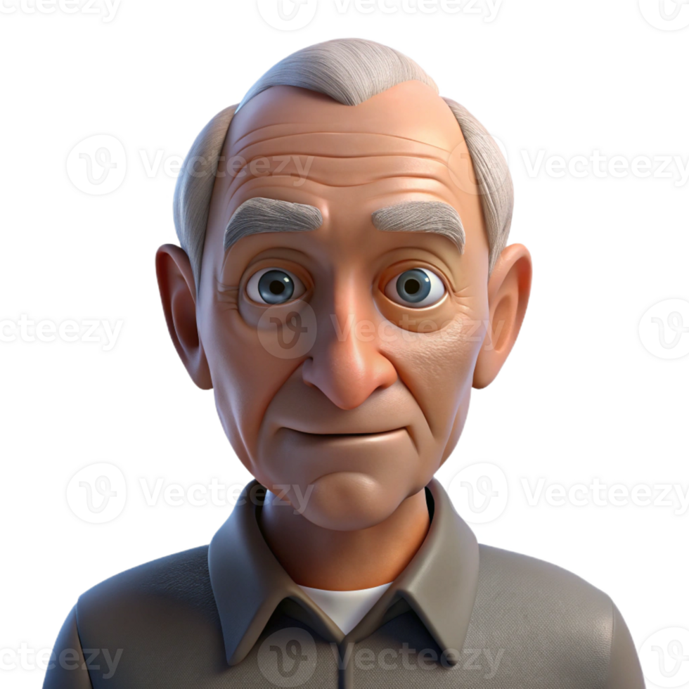 wonderful abstract Portrait of an elderly man with deep wrinkles and a wise gaze, illuminated by a single overhead spotlight, hyperrealistic style genuine png