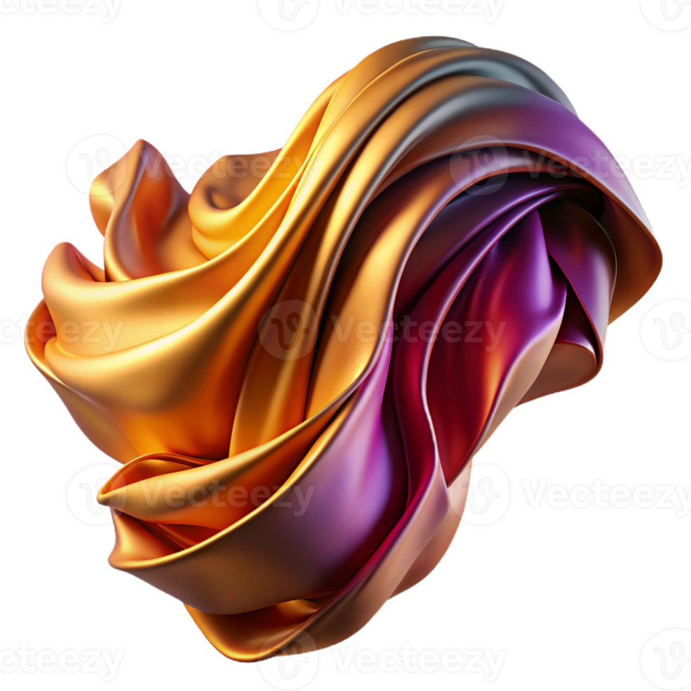 wonderful modern A cascade of flowing, fabric-like forms, in rich, jewel-toned colors, with a smooth, silky texture, illuminated by a warm, golden light high quality png