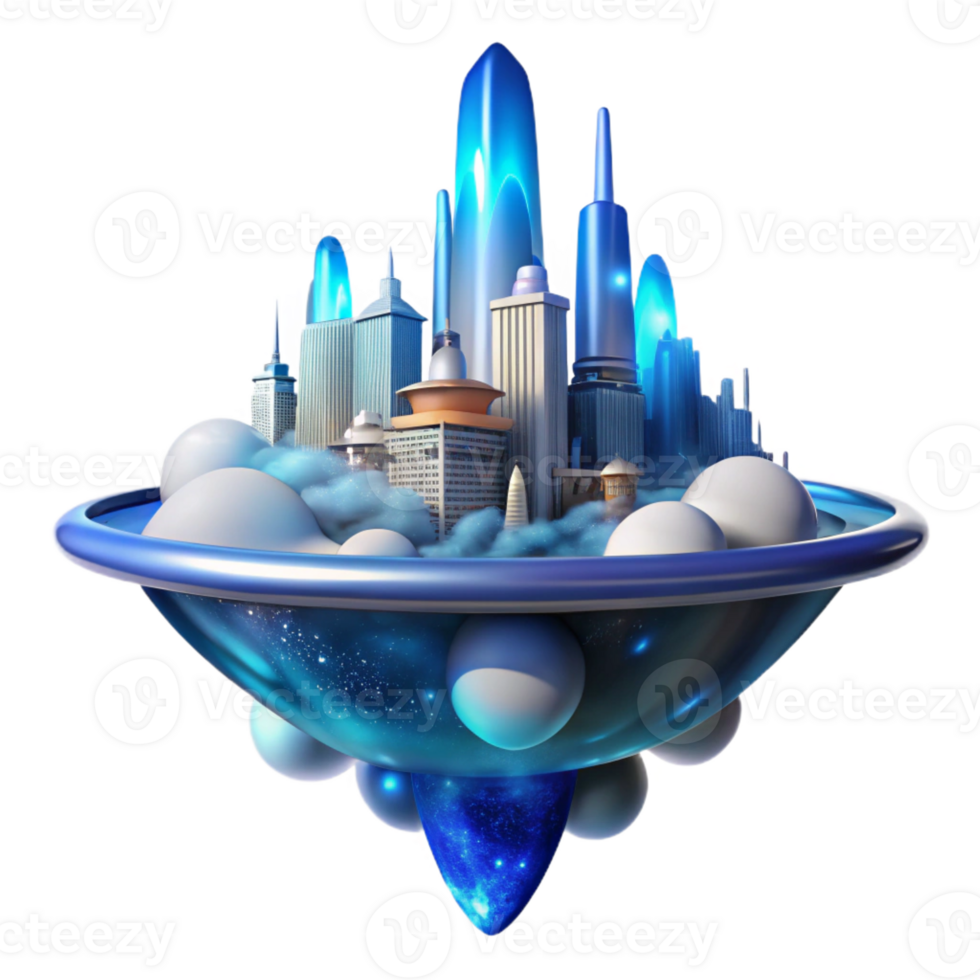 stunning abstract impressive vintage A Floating City Suspended Amidst a original premium png