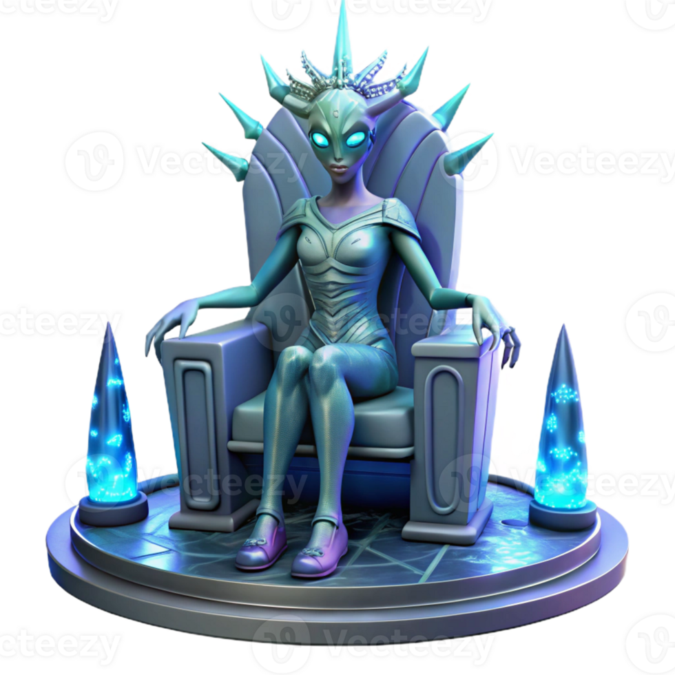 extraordinary abstract magnificent abstract An Alien Queen Seated on a Bioluminescent genuine professional png