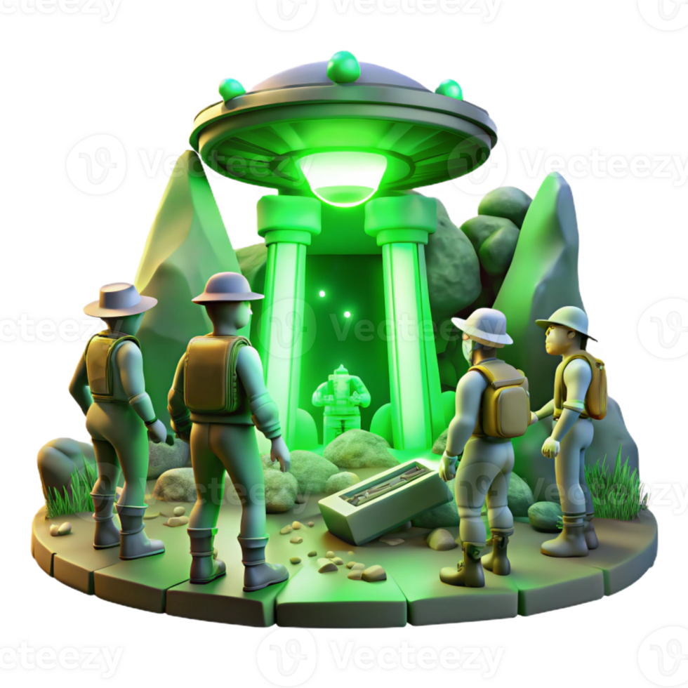 magnificent modern wonderful modern A Group of Explorers Discovering a Hidden premium high quality png