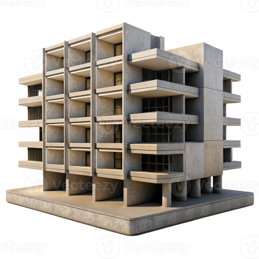 stunning traditional magnificent abstract Brutalist Apartment Complex Exposed high quality exclusive png