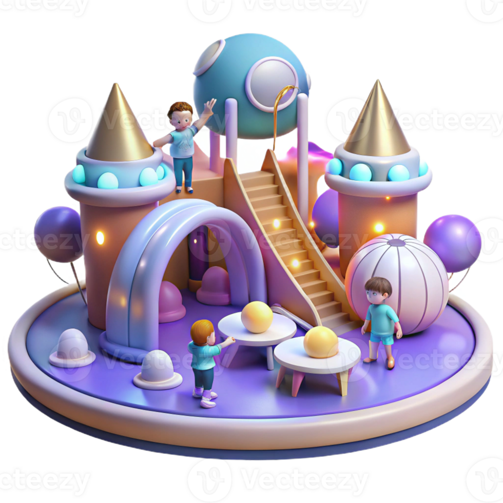 vibrant modern impressive abstract A Group of Children Playing in a high resolution high resolution png