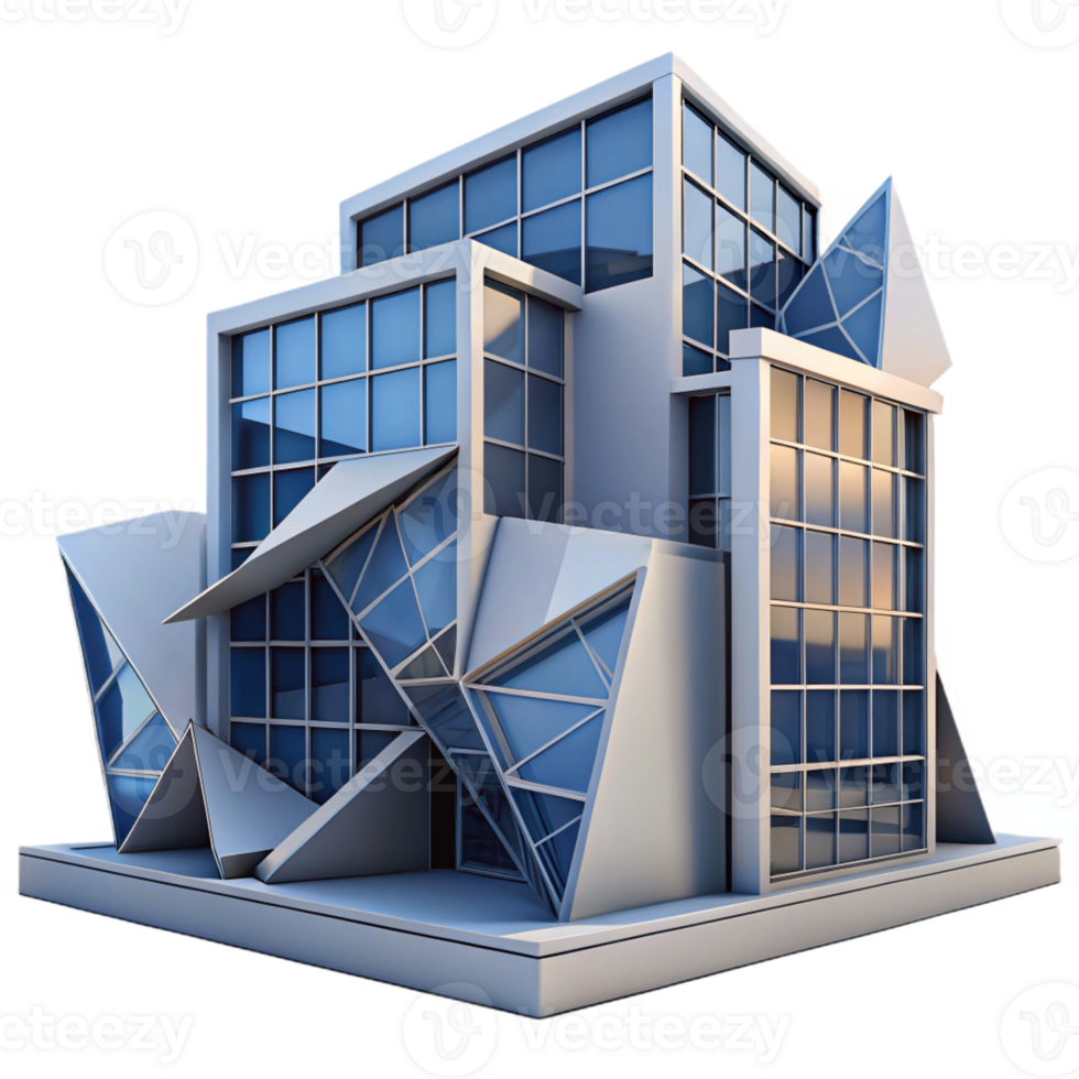 elegant vintage magnificent abstract Deconstructivist Office Building professional 4K png
