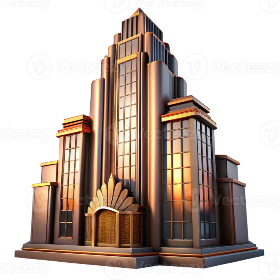elegant rustic stunning contemporary Art Deco Skyscraper Intricate Geometric high resolution professional png