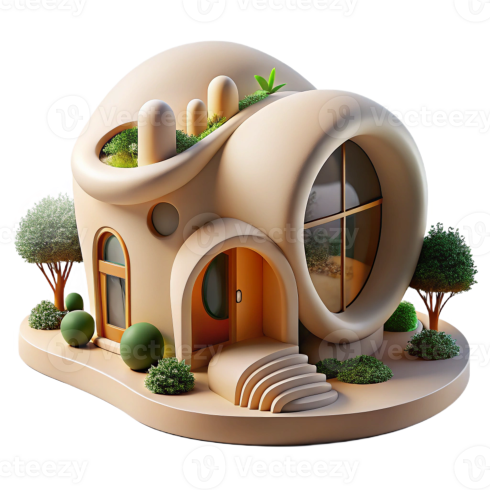 wonderful rustic vibrant minimalist Organic Architecture Home Flowing Curves premium original png