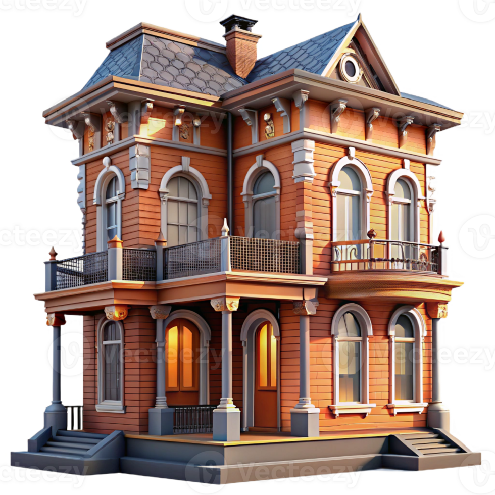wonderful artistic serene creative Victorian Townhouse Ornate Wrought Iron genuine 4K png