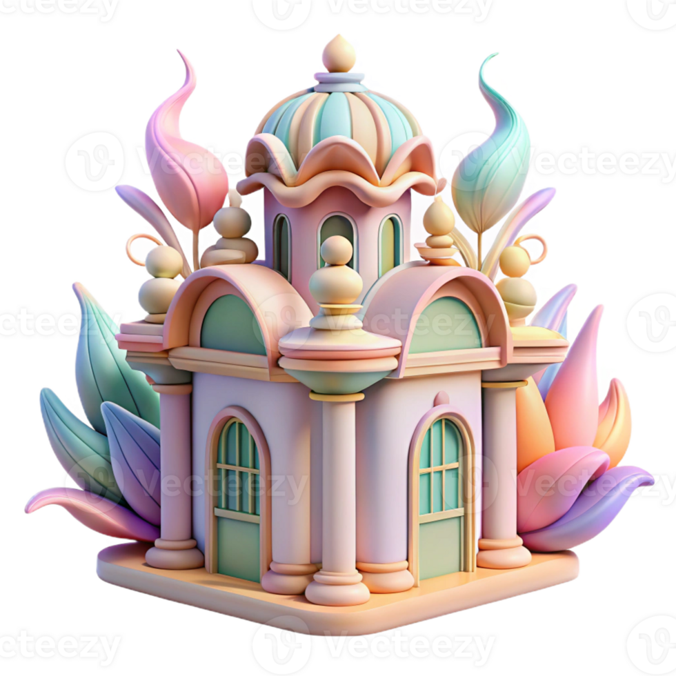 beautiful contemporary Art Nouveau Building Flowing Lines detailed png