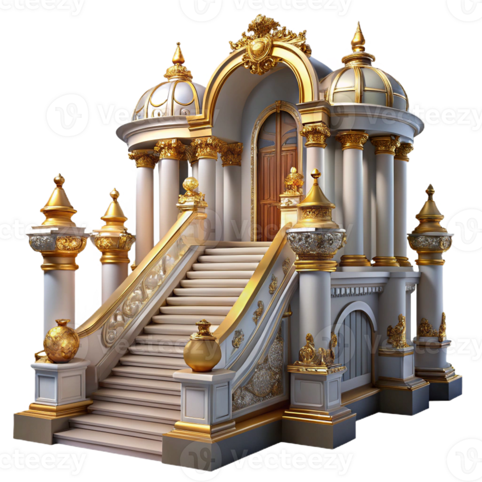 magnificent abstract Baroque Palace Opulent Gold Detailing detailed png