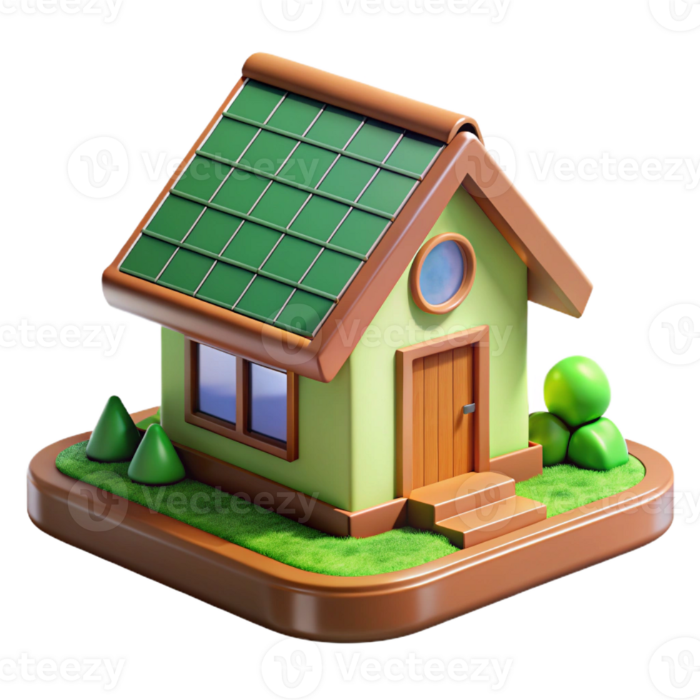 magnificent modern Sustainable Eco House Green Roof Solar original png