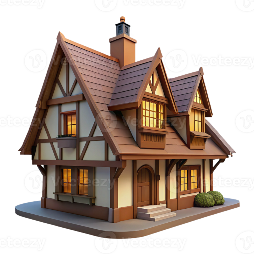 dramatic creative Tudor Revival Cottage Half Timbering high resolution png