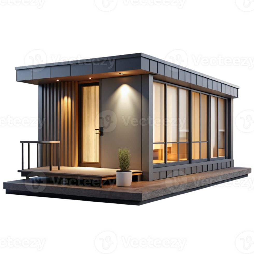 magnificent classic Prefabricated modular home, minimalist design, customizable modules, studio lighting, modern architecture style high resolution png