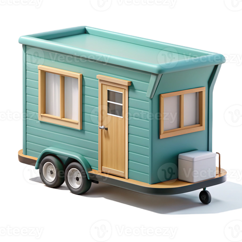 beautiful rustic Tiny house on wheels, compact design, minimalist interior, natural surroundings, tiny house movement style authentic png
