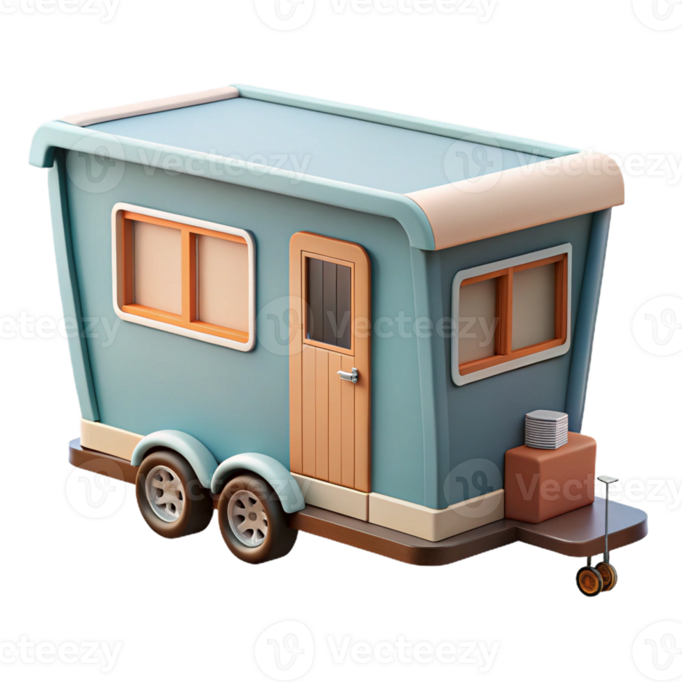 wonderful classic Tiny house on wheels, cozy and compact design, soft natural light, minimalist and mobile professional png