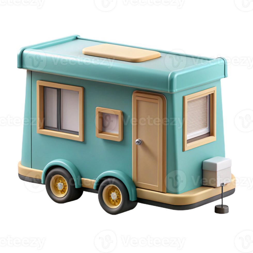 beautiful minimalist Tiny house on wheels, cozy and compact design, soft natural light, minimalist and mobile authentic png