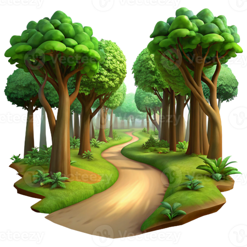 vibrant rustic Winding Dirt Path Through Lush high quality png