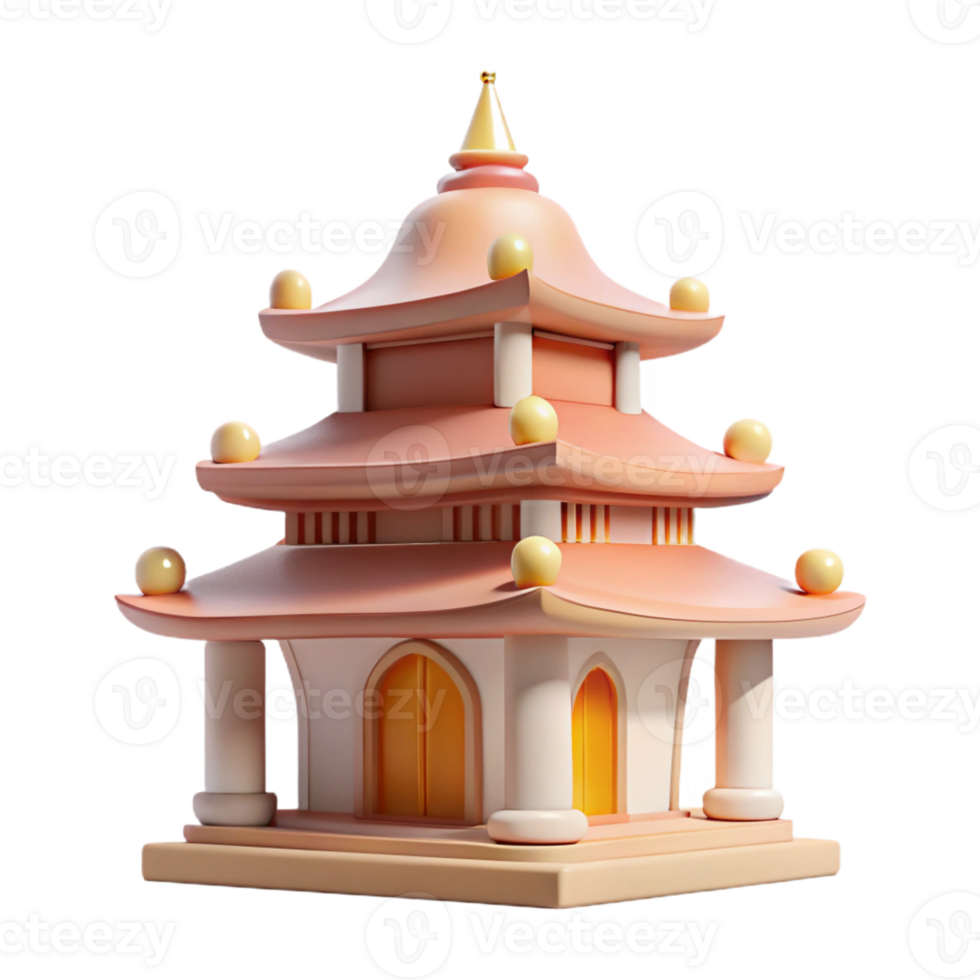 vibrant contemporary Buddhist temple, serene and minimalist design, soft natural light, peaceful and contemplative high quality png