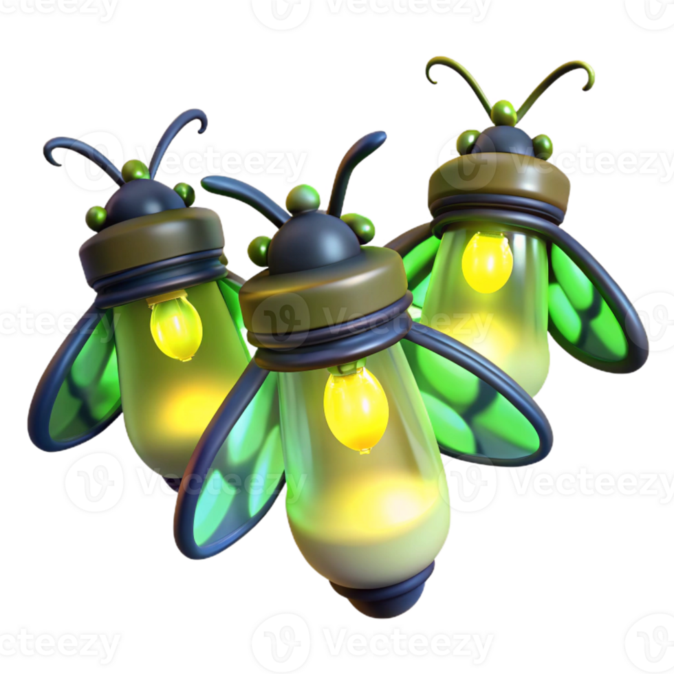 dramatic rustic A group of fireflies glowing in a dark forest, magical realism style, bioluminescent light 4K png