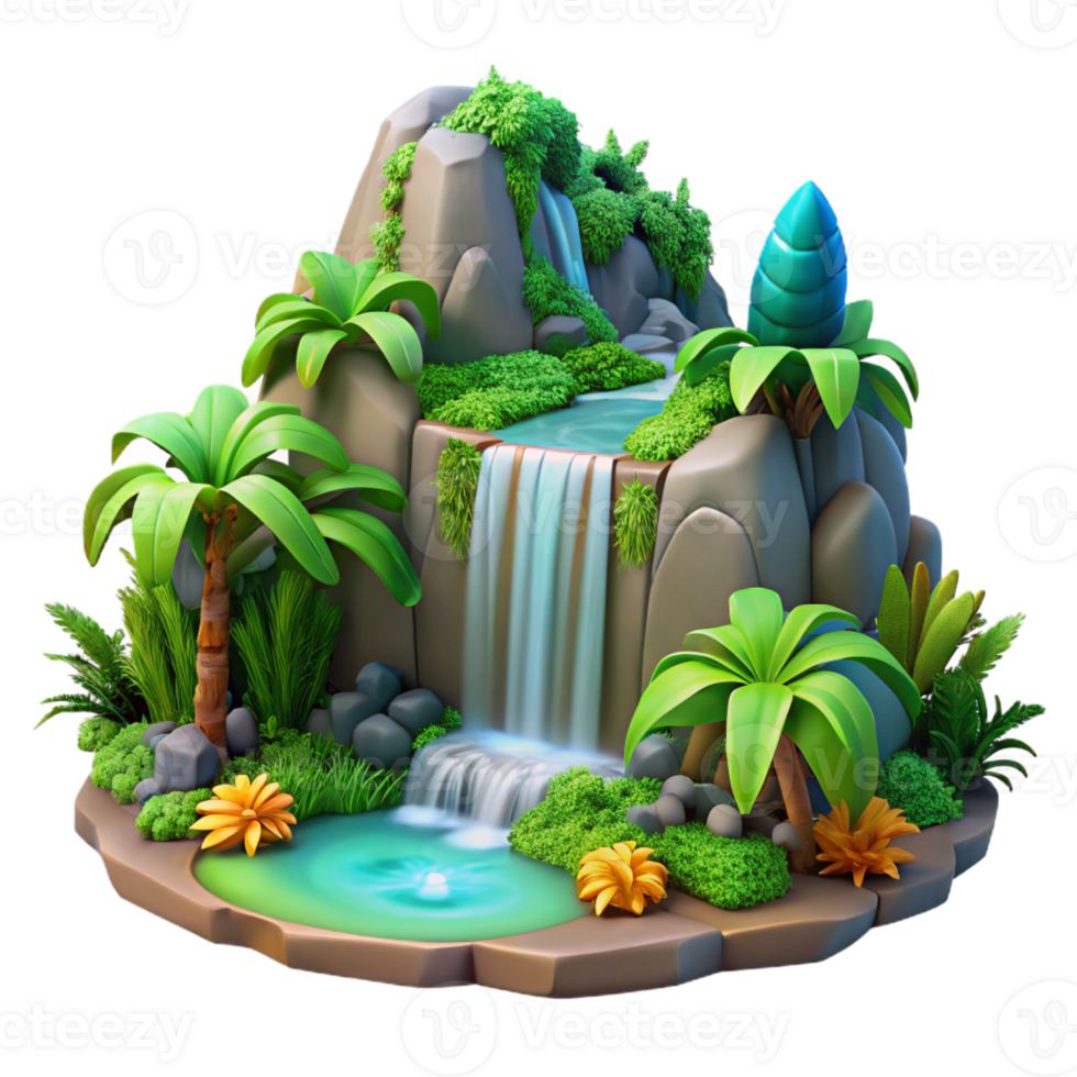 beautiful rustic A Lush Tropical Rainforest with Vibrant premium png