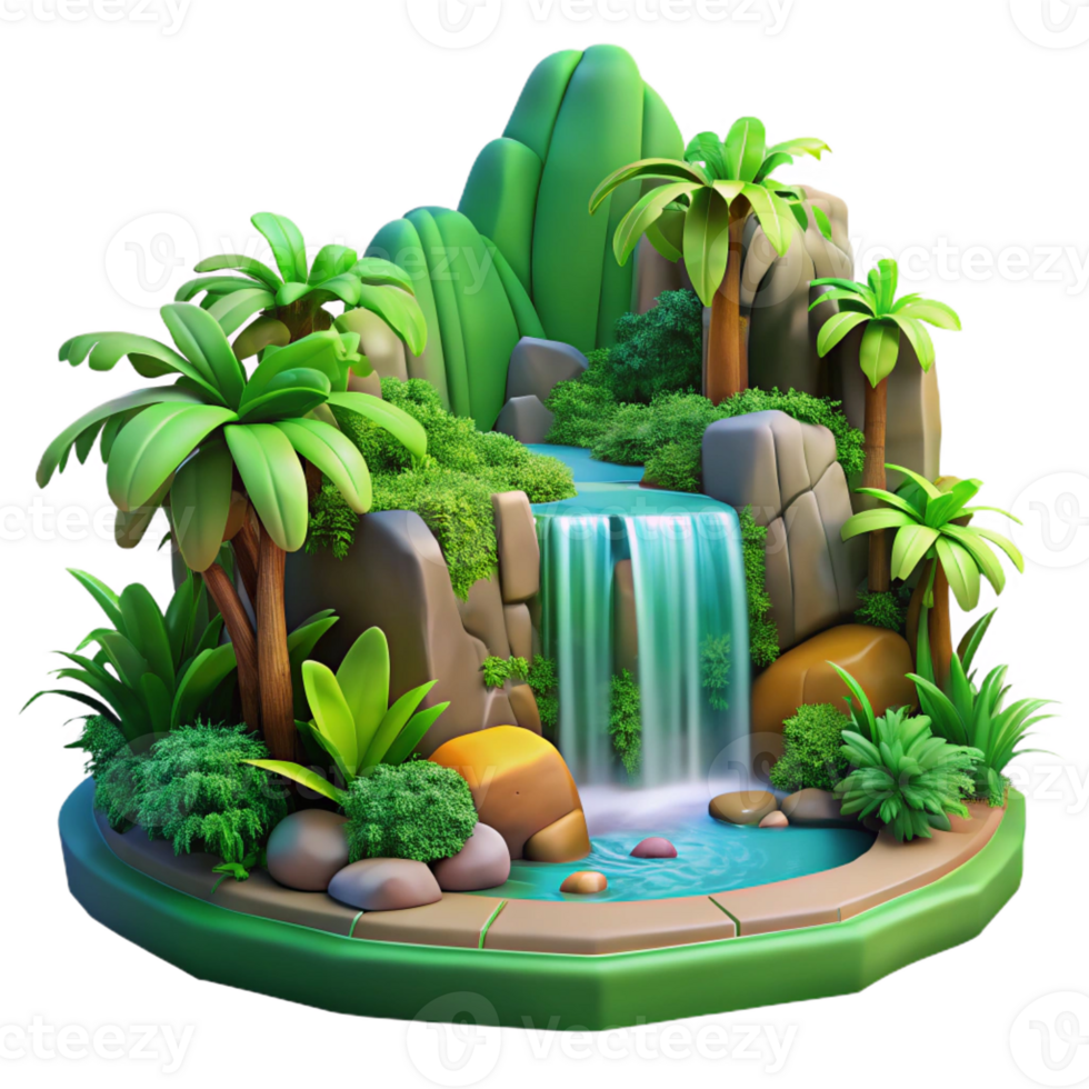 extraordinary artistic A Lush Tropical Rainforest with Vibrant authentic png