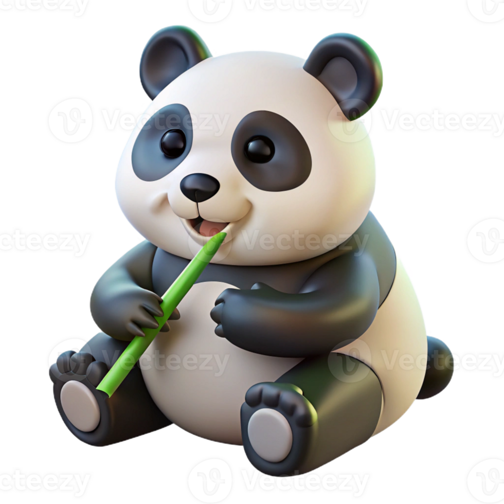 elegant vintage A Giant Panda Munching on Bamboo Soft genuine png