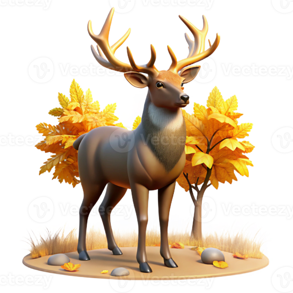 vibrant vintage A Majestic Stag with Large Antlers authentic png
